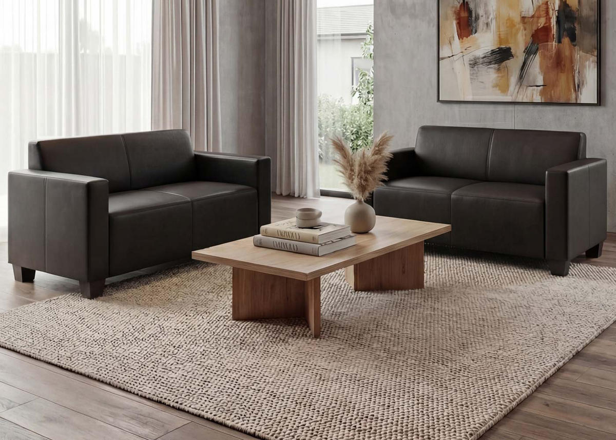 SOFA-GARNITUR Schwarz - Schwarz, Textil (136/76/72cm) - MCW