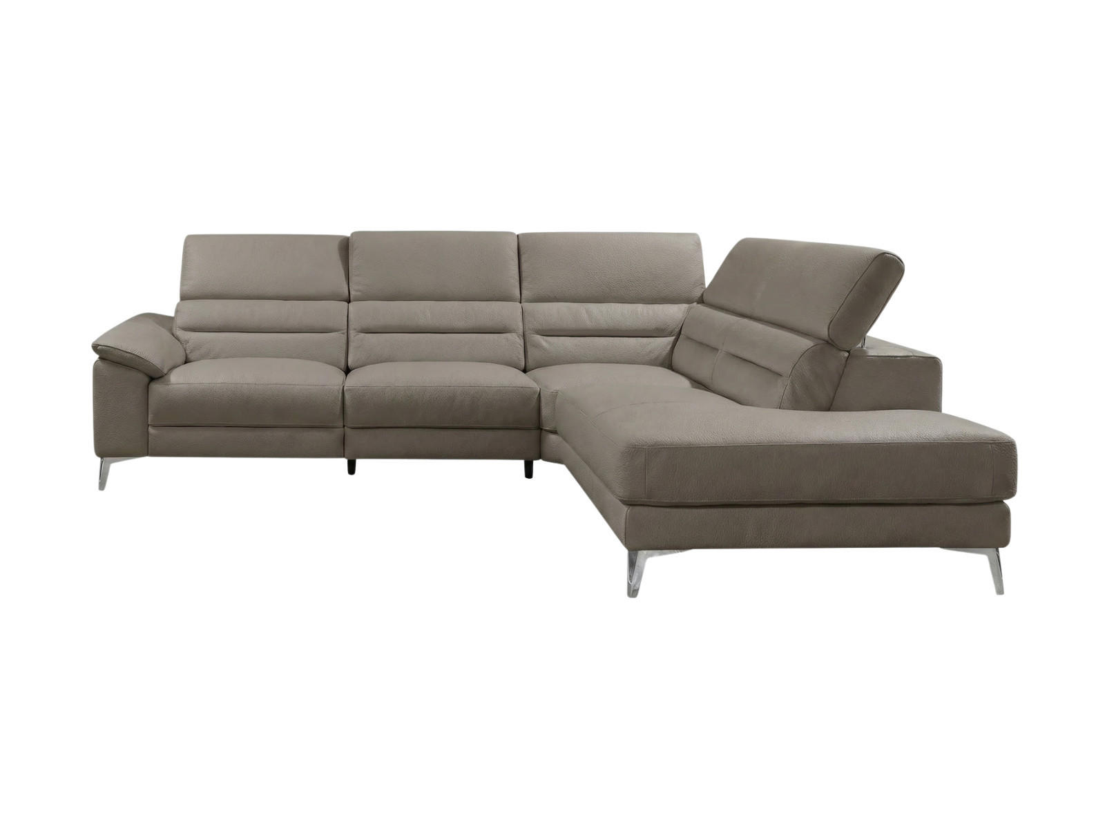 ECKSOFA Tucano Echtleder Greige - Greige, Leder/Metall (258/232cm)