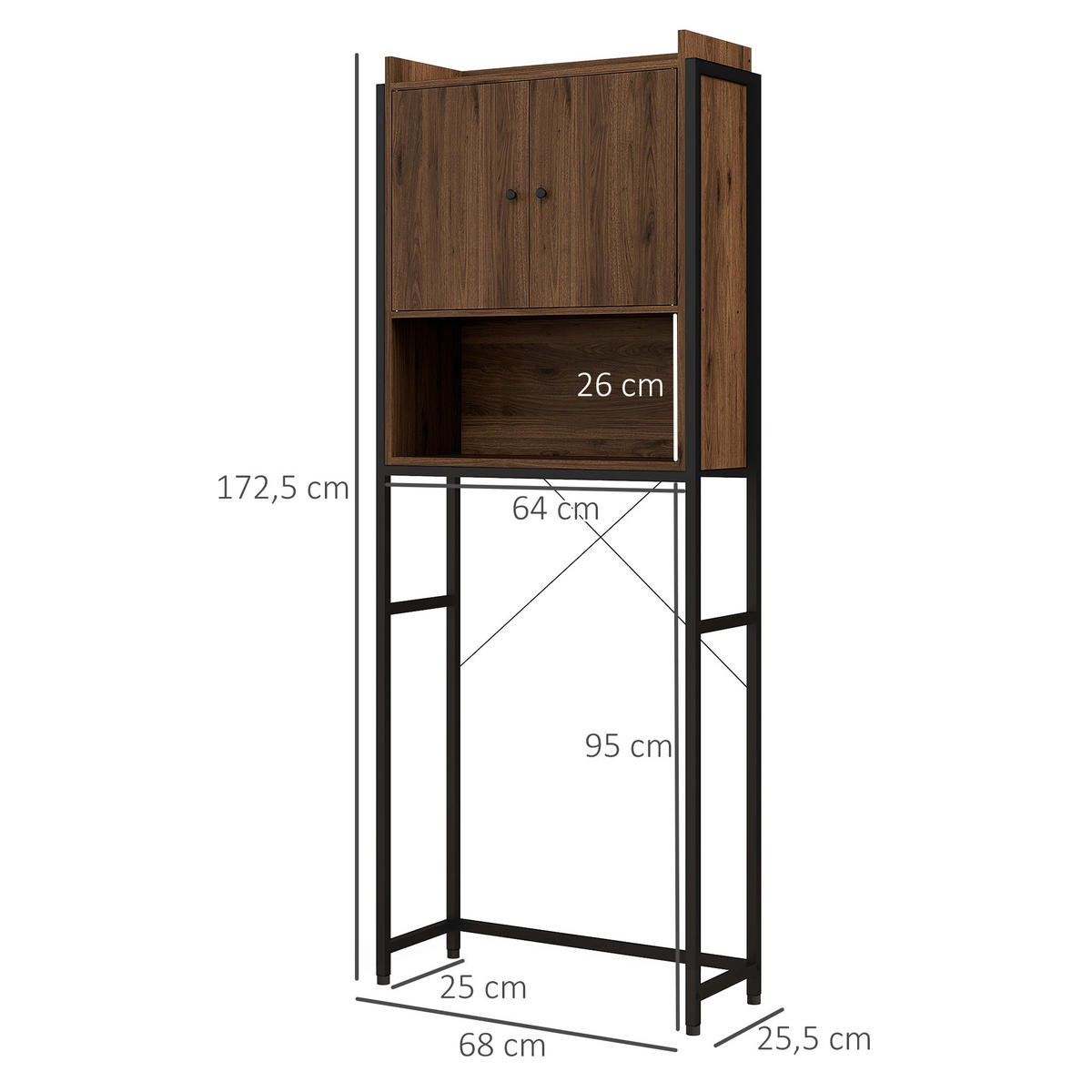 HÄNGESCHRANK Braun 1 Stück - Braun, Kunststoff (68/172.5/25.5cm) - GiPP