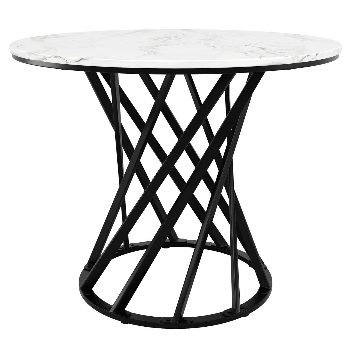 ESSTISCH, MDF-Tischplatte mit Metallgestell, 80/80/76 cm, Schwarz/Weiß - Schwarz, Holzwerkstoff (80/80/76cm) - Redom