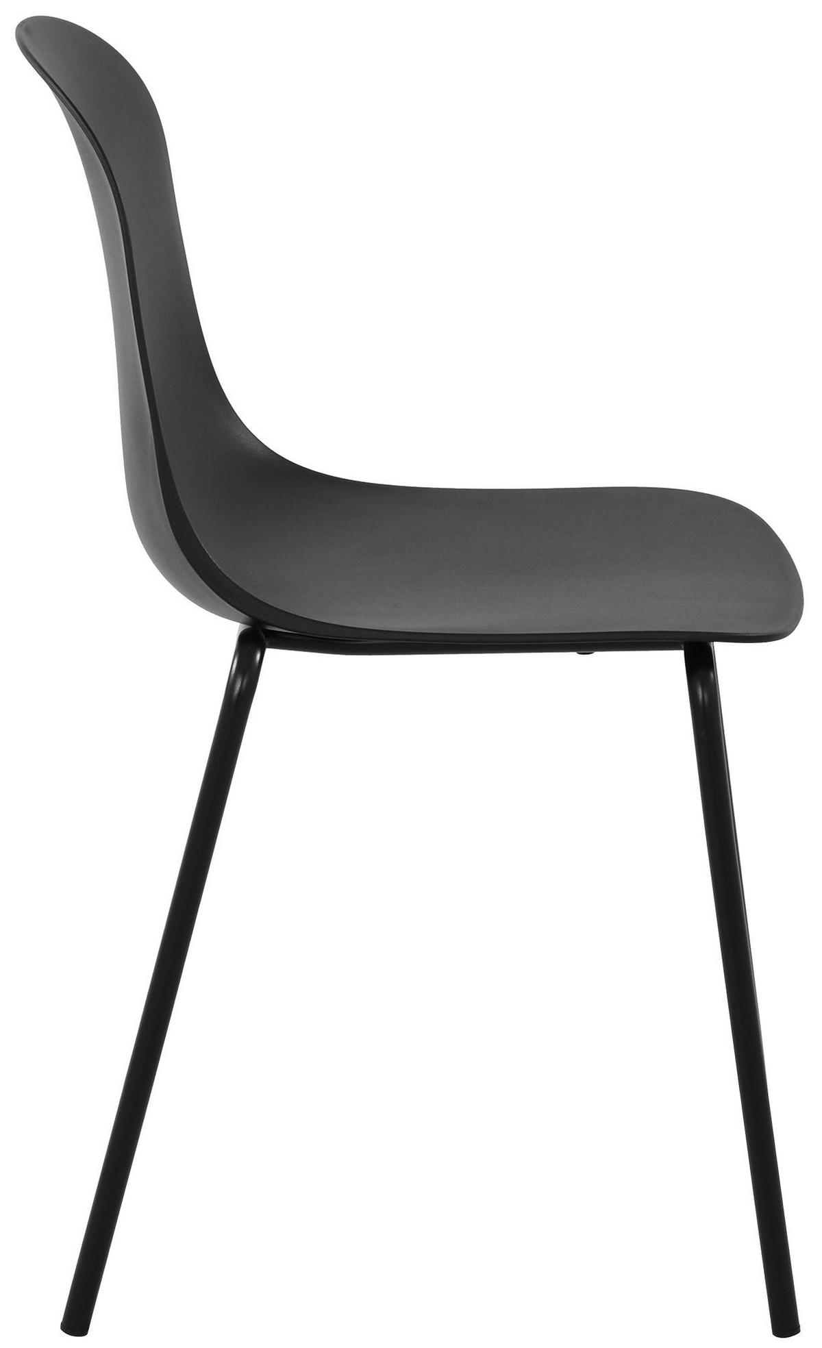 STAPELSTUHL 2 Kunststoff Schwarz - Schwarz, Kunststoff/Metall (51/85/55cm) - CLP