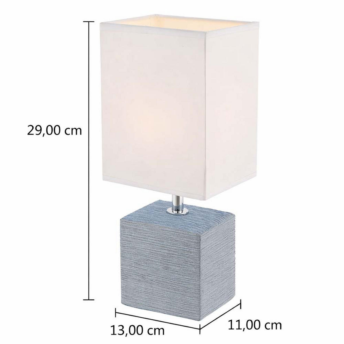 TISCHLEUCHTE GERI Keramik Grau 2er Set - Grau, Textil (13/11/29cm) - Globo Lighting