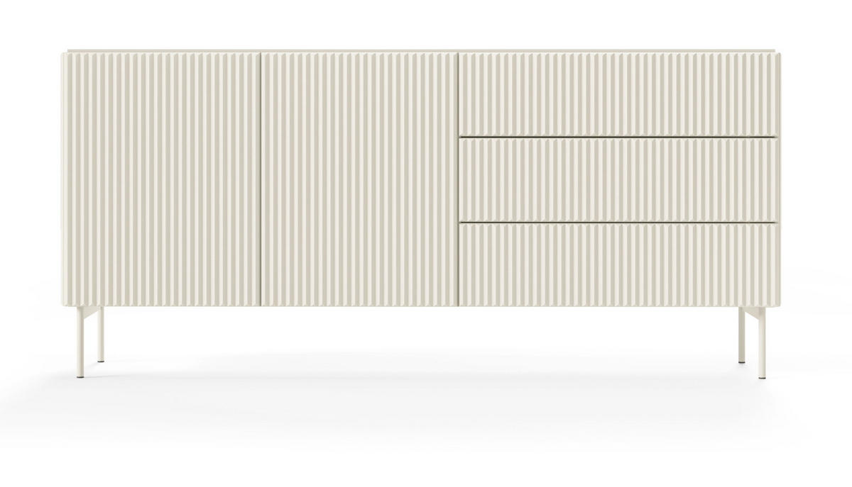 KOMMODE 177 cm mit Schubladen Galiano, 2 Türen, Kaschmir - Kaschmir/Beige, Holz/Metall (177/81/40cm) - Emporius