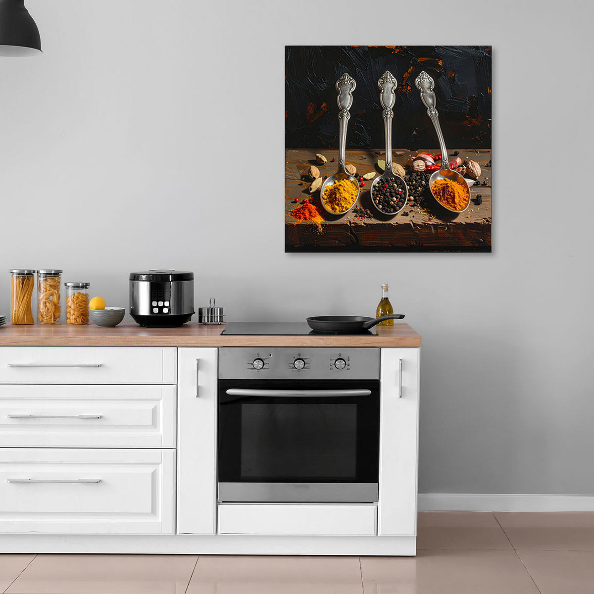 LEINWANDBILD Essen & Trinken 60x60cm - Multicolor, Textil (60/60cm) - Feeby