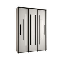 SCHWEBETÜRENSCHRANK 235,2/170/60 3-türig - Schwarz/Weiß, Holz/Metall (170/235/60cm) - Abiks Möbel
