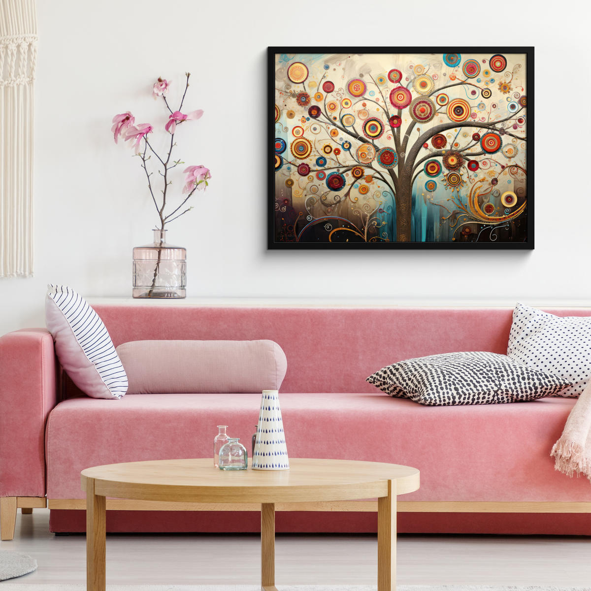 POSTER MIT RAHMEN Baum - Baum des Lebens - Farbe 80x60 cm - Braun, Papier (80/60cm) - MuchoWow