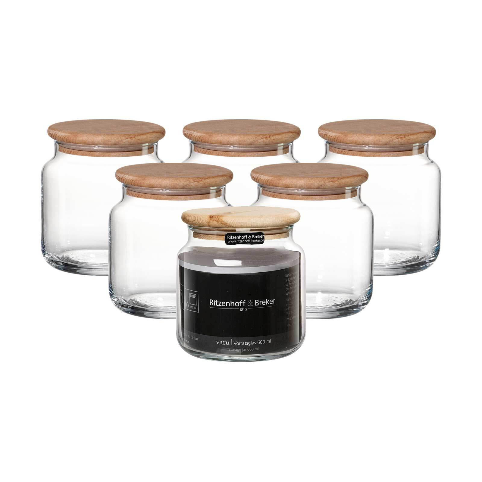 VORRATSGLÄSER Varu transparent 600 ml 6er Set - Transparent, Glas (10/11/10cm) - Ritzenhoff Breker