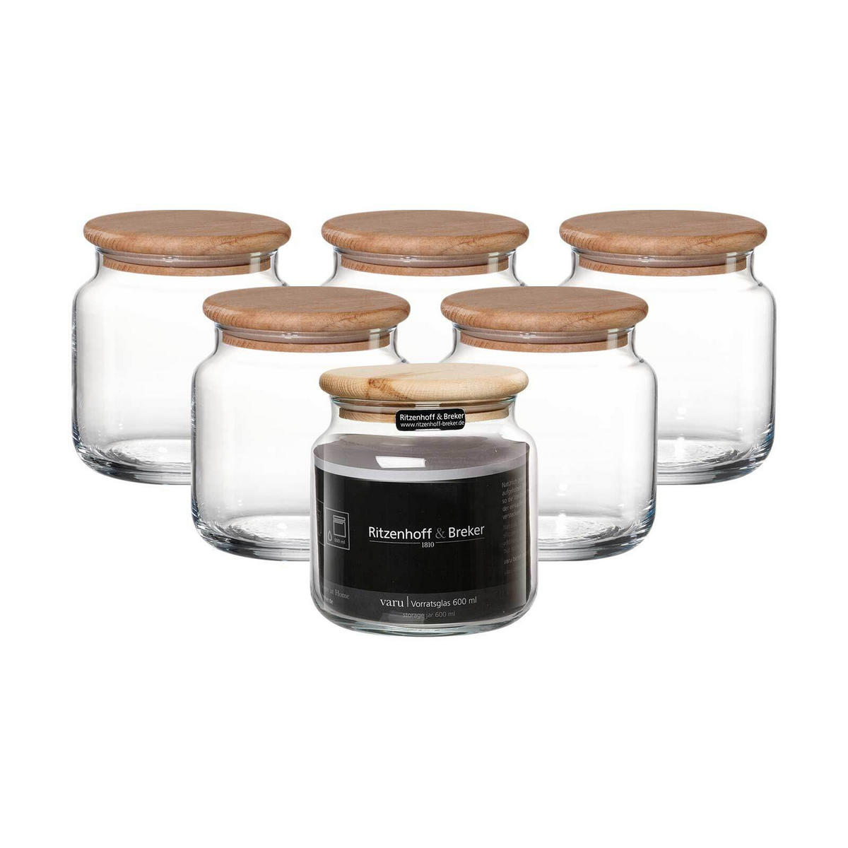 VORRATSGLÄSER Varu transparent 600 ml 6er Set - Transparent, Glas (10/11/10cm) - Ritzenhoff Breker
