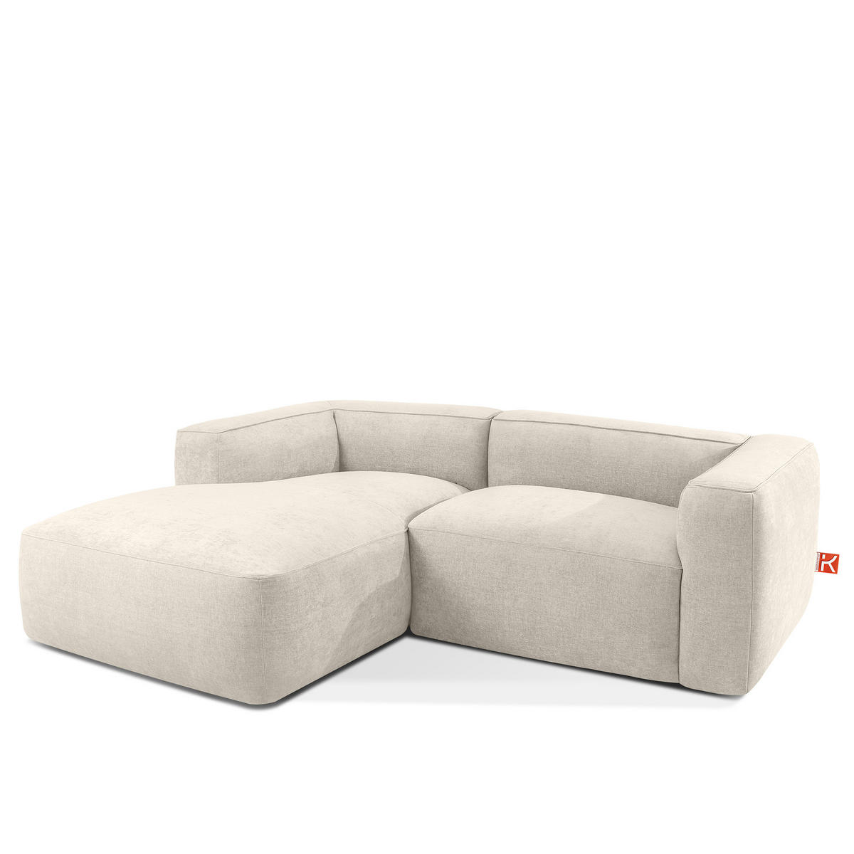 ECKSOFA LINKS FUBBO, Ecru - Ecru, Holz/Holzwerkstoff (225/176cm) - KONSIMO®
