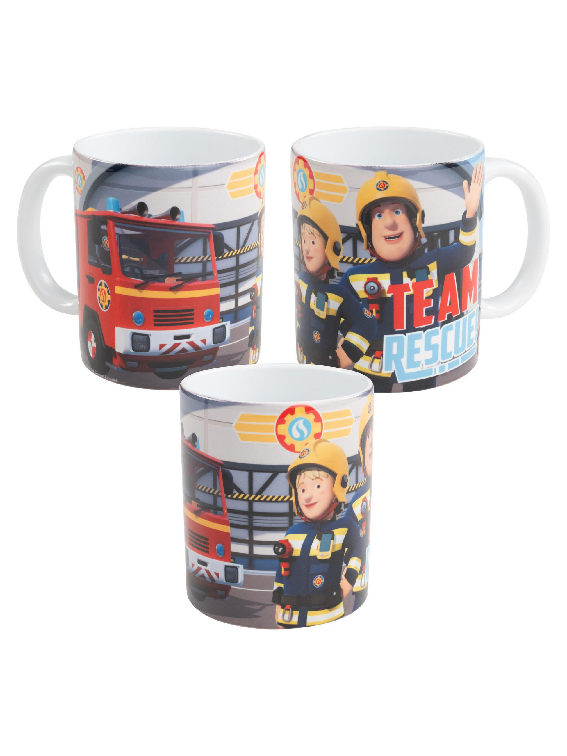BECHER Feuerwehrmann Sam Team Rescue Mehrfarbig 320 ml - Multicolor, Keramik (0.32L) - Chiemsee