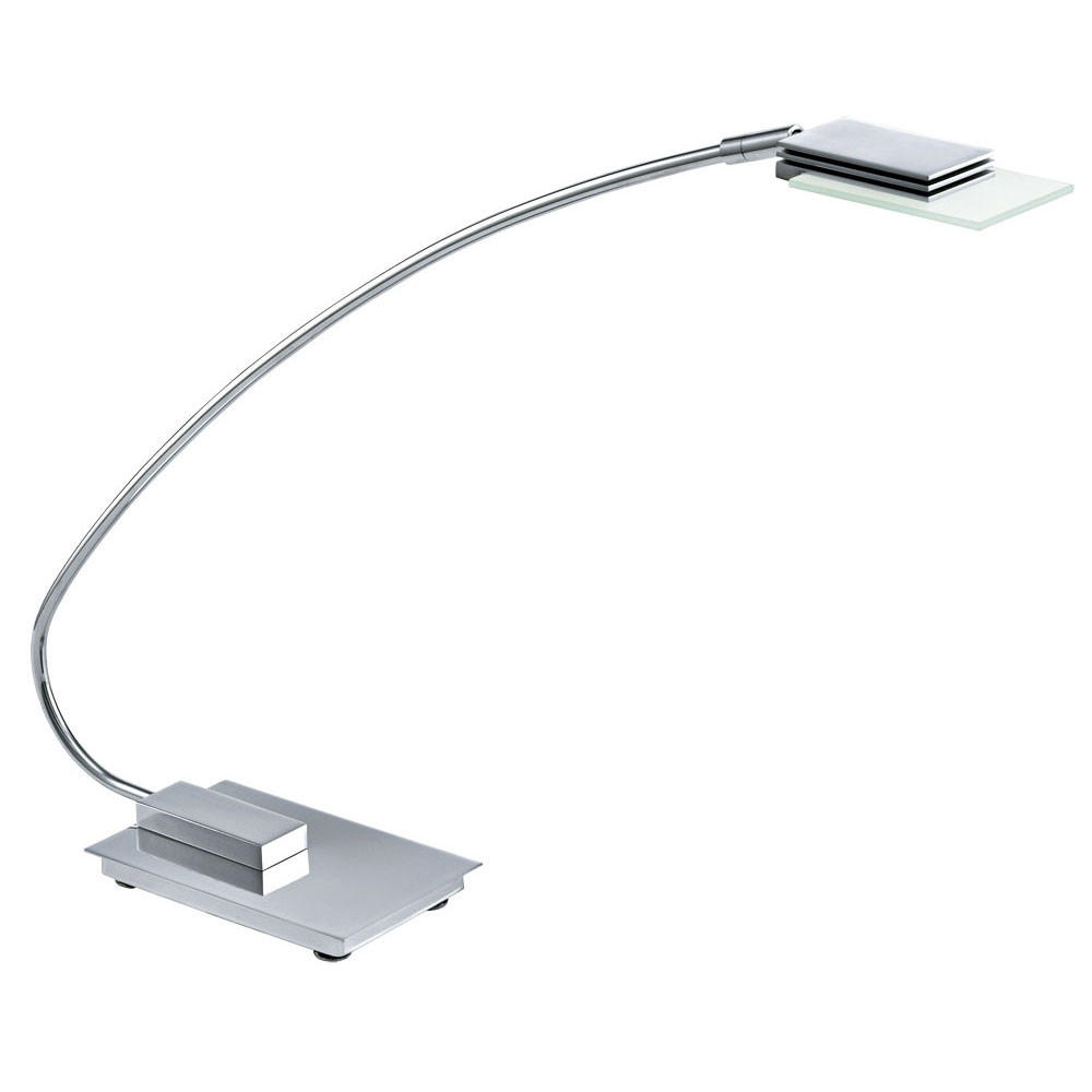 LED TISCHLEUCHTE OCASO Chrom Silber - Silberfarben, Glas (49.5/9.5/43.5cm)