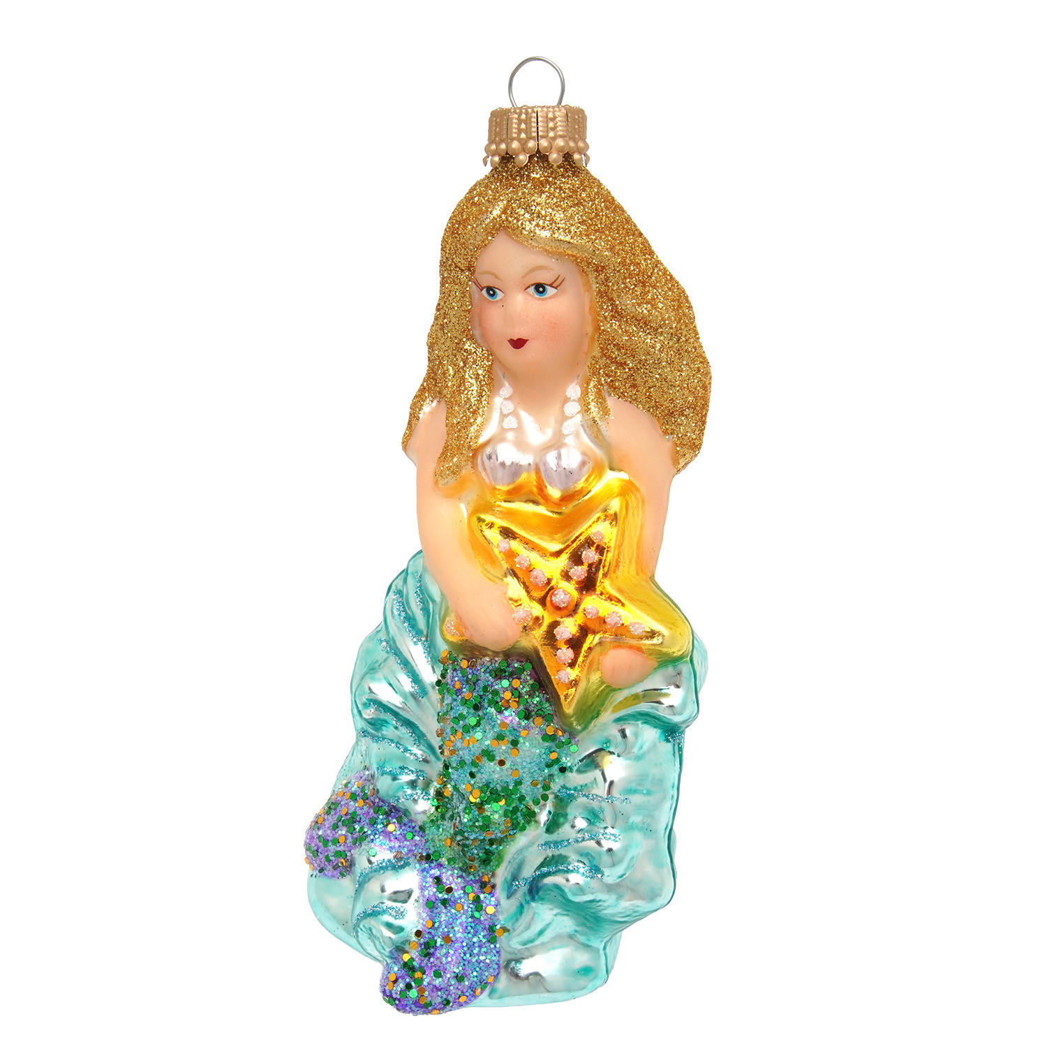 CHRISTBAUMSCHMUCK Meerjungfrau Mehrfarbig 13cm (Glas / 1 Stk.) - Multicolor, Glas (6/13/6cm)
