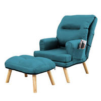 SESSEL Memo mit Fußhocker Rückenlehne 5-stufig einstellbar, türkis - Türkis, Kunststoff (107/95/66cm) - Margaret Hadas24