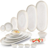 SERVIERPLATTEN Set Korfu 11 teilig aus Steingut - Creme, Stein (36/4/25cm) - Sänger