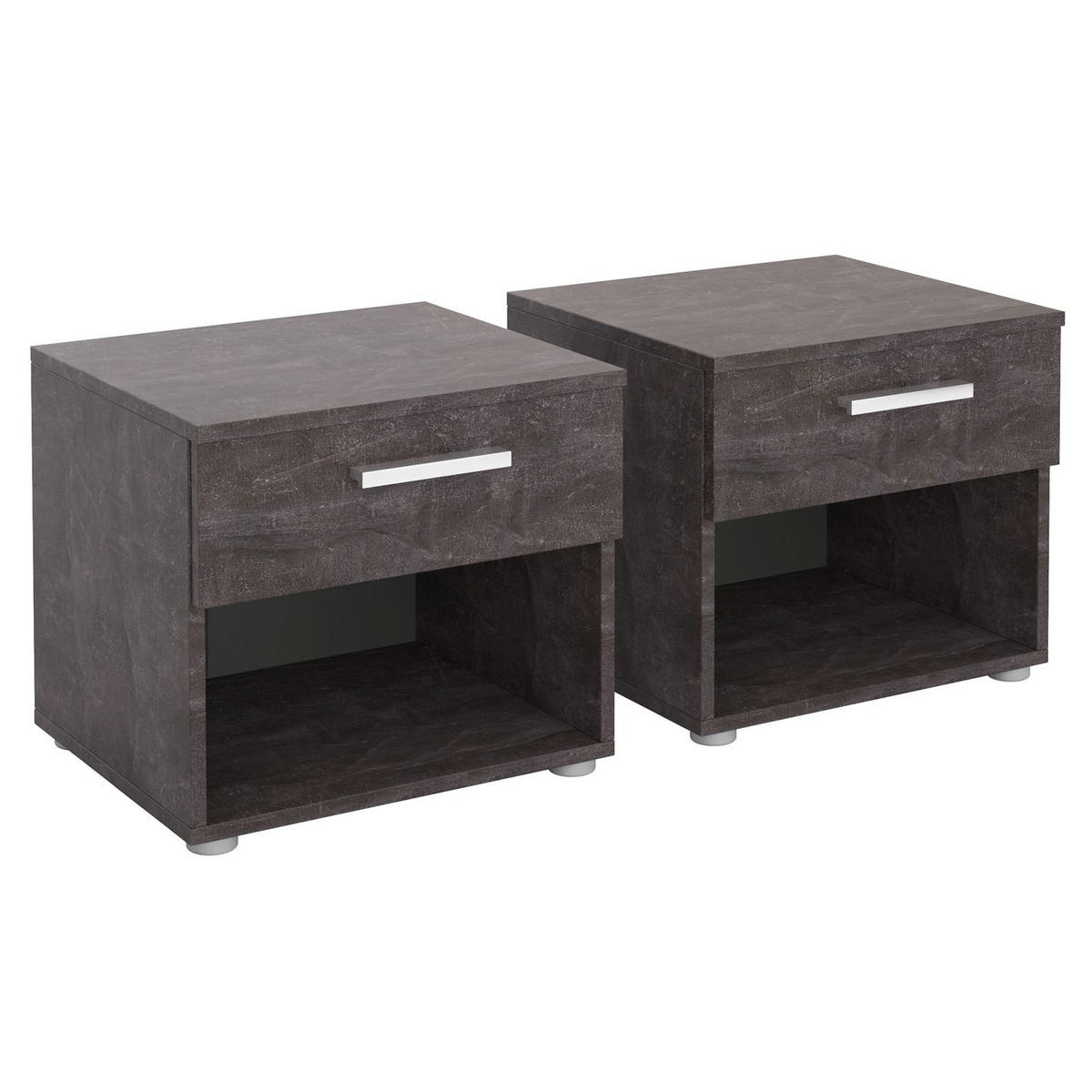 NACHTTISCH MARY 2ER-SET - Dunkelgrau, Holzwerkstoff (42/38/30cm) - CARO-Möbel
