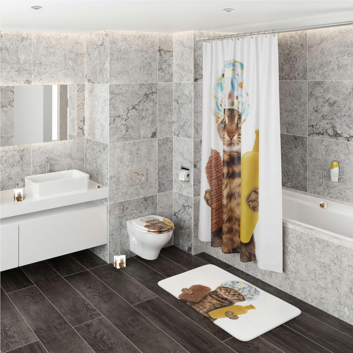 WC-SITZ mit Absenkautomatik Shower Cat - Braun, Holzwerkstoff (38/6/47cm) - Sanilo