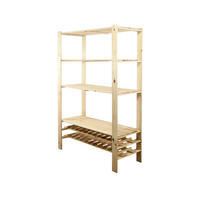 HOLZREGAL WOODLAND 166x120x50cm 4 Fachboden + 2 Flaschenebenen Kiefernholz Natur - Naturfarben, Holz (120/166/50cm) - PROREGAL