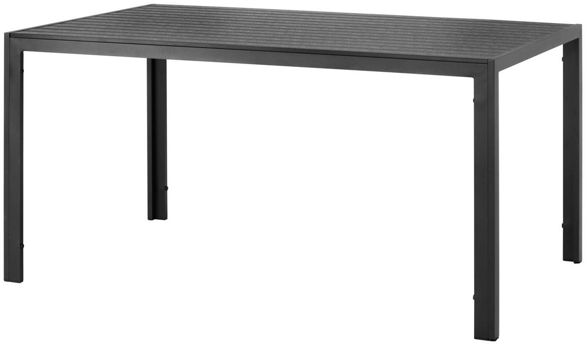 GARTENTISCH Florian in Schwarz - Schwarz, Metall (90/150/74cm) - Modern Living