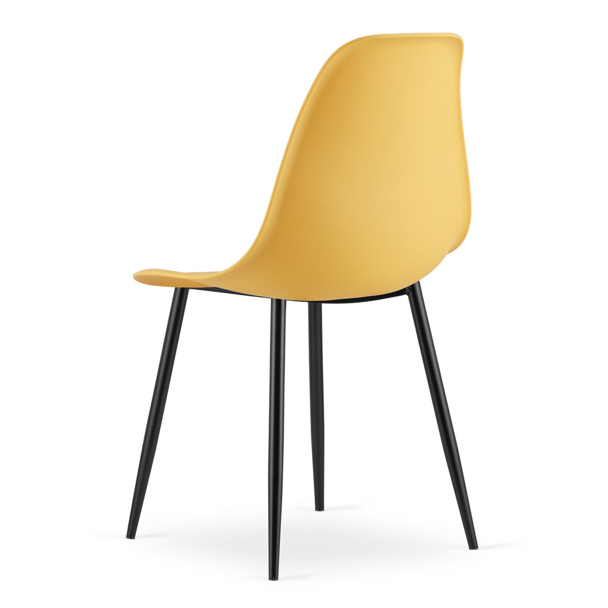 ESSZIMMERSTUHL 4-er Set KALEO Senffarbener Sitz, schwarze Beine - Currygelb/Schwarz, Kunststoff (46/84/51cm) - Valora