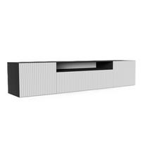 TV-LOWBOARD Schwarz-Weiß NOELI Hängend Mit Gerillten Fronten - Weiß, Holzwerkstoff (200/40/41cm) - Sepro Meble
