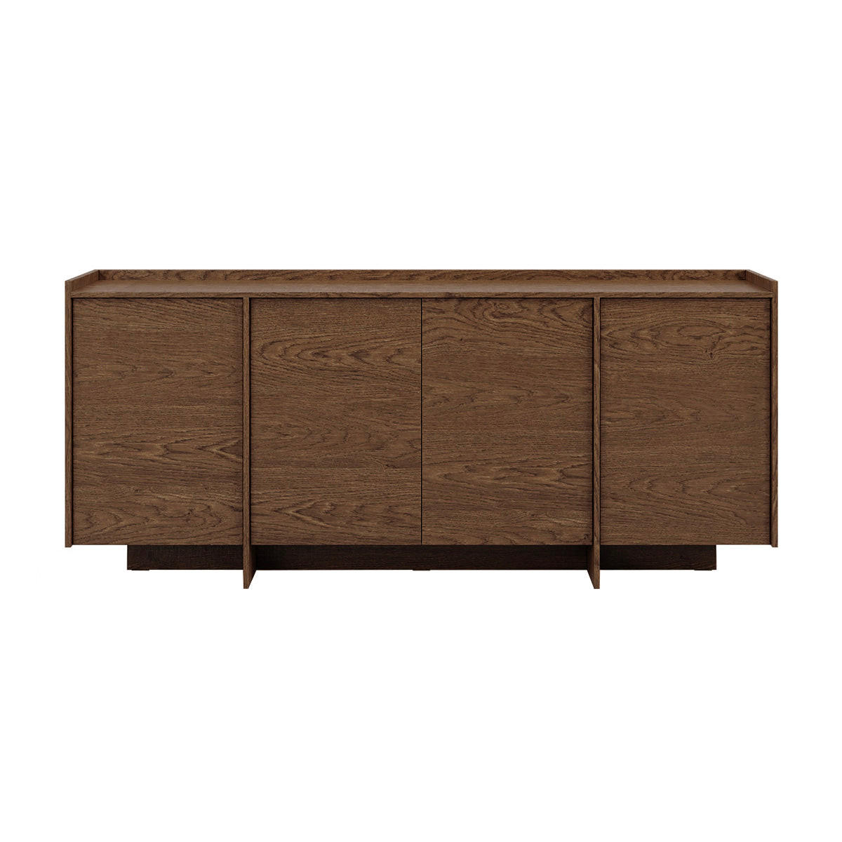 SIDEBOARD Japandi Dunkles Holz - Braun, Holzwerkstoff (200/89.6/38cm) - Petits-meubles