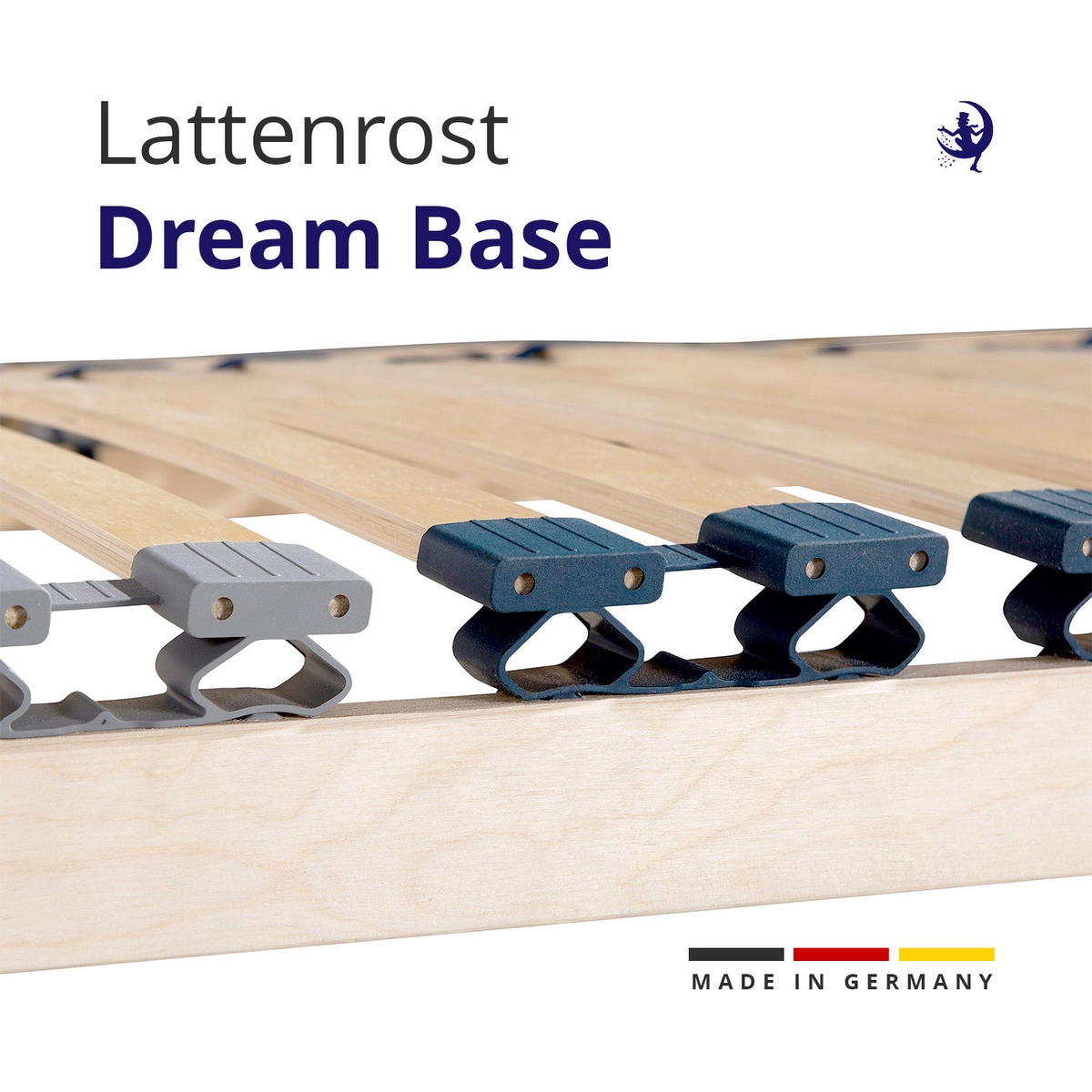 LATTENROST DreamBase 90x200 7-Zonen - Eschefarben/Buchefarben, Holz (90/200cm) - Mister Sandman