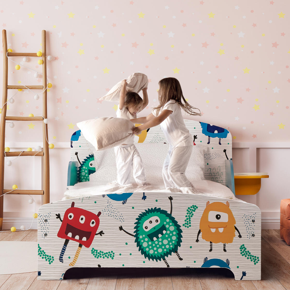 KINDERBETT - Multicolor, Holz/Kunststoff (94/60/143cm) - Relaxdays