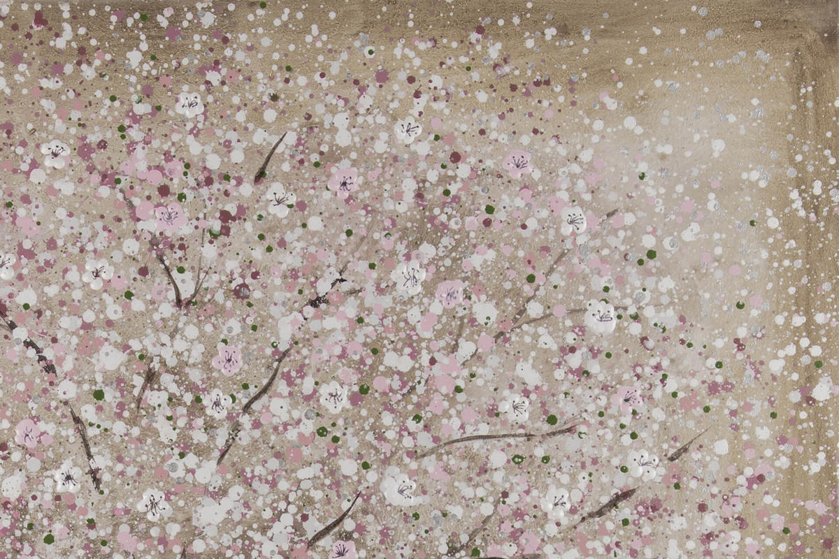 ACRYLBILD HANDGEMALT 80/80 cm - Pink/Braun, Holz/Textil (80/80cm) - KUNSTLOFT