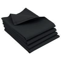 GESCHIRRTÜCHER, 4er-Set, 50x70 cm, 50% Baumwolle, 50% Leinen, Schwarz - Schwarz, Textil (50/70cm) - Zollner