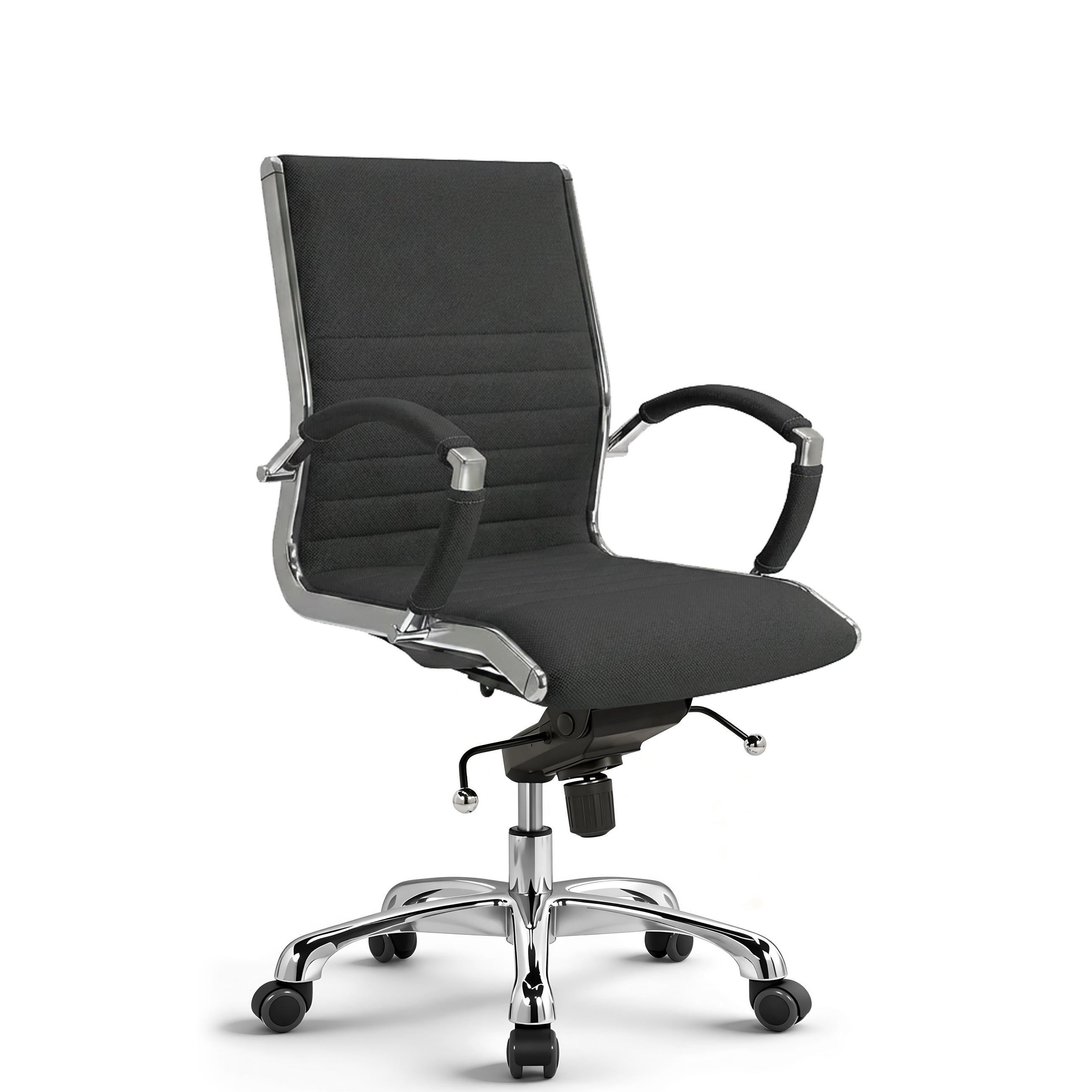 DREHSTUHL Montreal Stoff Anthrazit – ergonomisch, 150 kg belastbar, Sitzhöhe 52-64cm - Anthrazit, Textil/Metall (60/106/60cm) - Versee