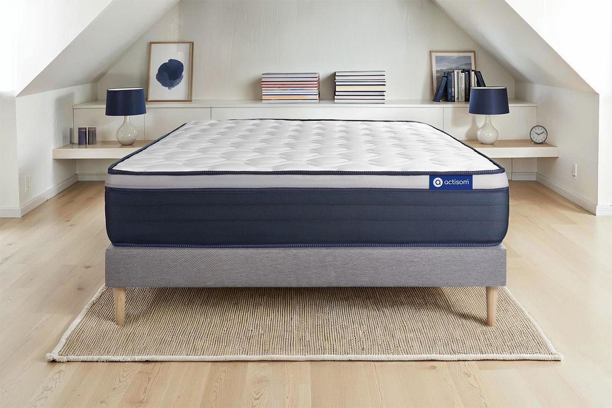 BETT Actimemo max Memory-Schaum 180 x 220 cm h3 - Kit Bettgestell Grau - Beige/Grau, Karton/Holz (180/220cm) - ACTISOM