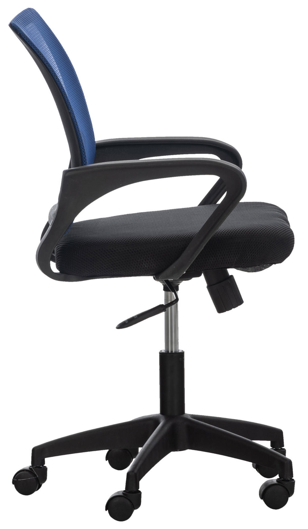 DREHSTUHL Microfaser blau - Blau/Schwarz, Kunststoff/Textil (62/84/50cm) - CLP