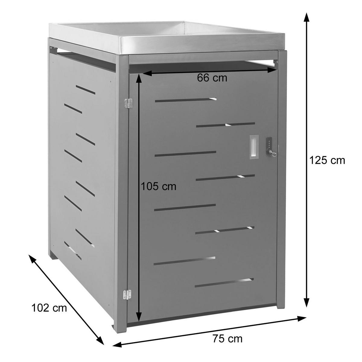 1ER-/2ER-MÜLLTONNENVERKLEIDUNG Anthrazit - Anthrazit, Metall (75/125/102cm) - MCW