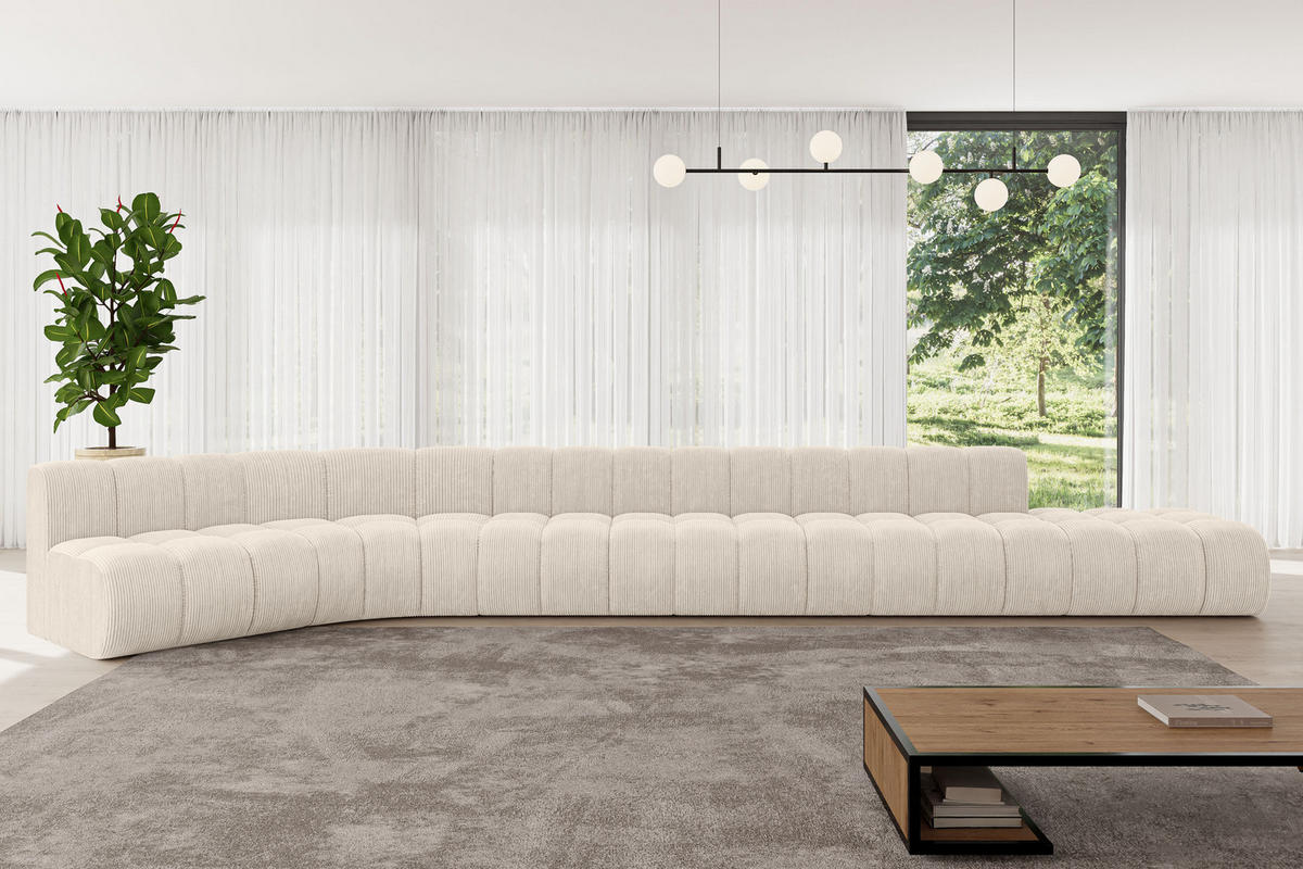 ECKSOFA modulares Sofa Brilo-L3 - 562x174x70 cm Beige - Beige, Holzwerkstoff/Textil (562/174cm) - ALTDECOR
