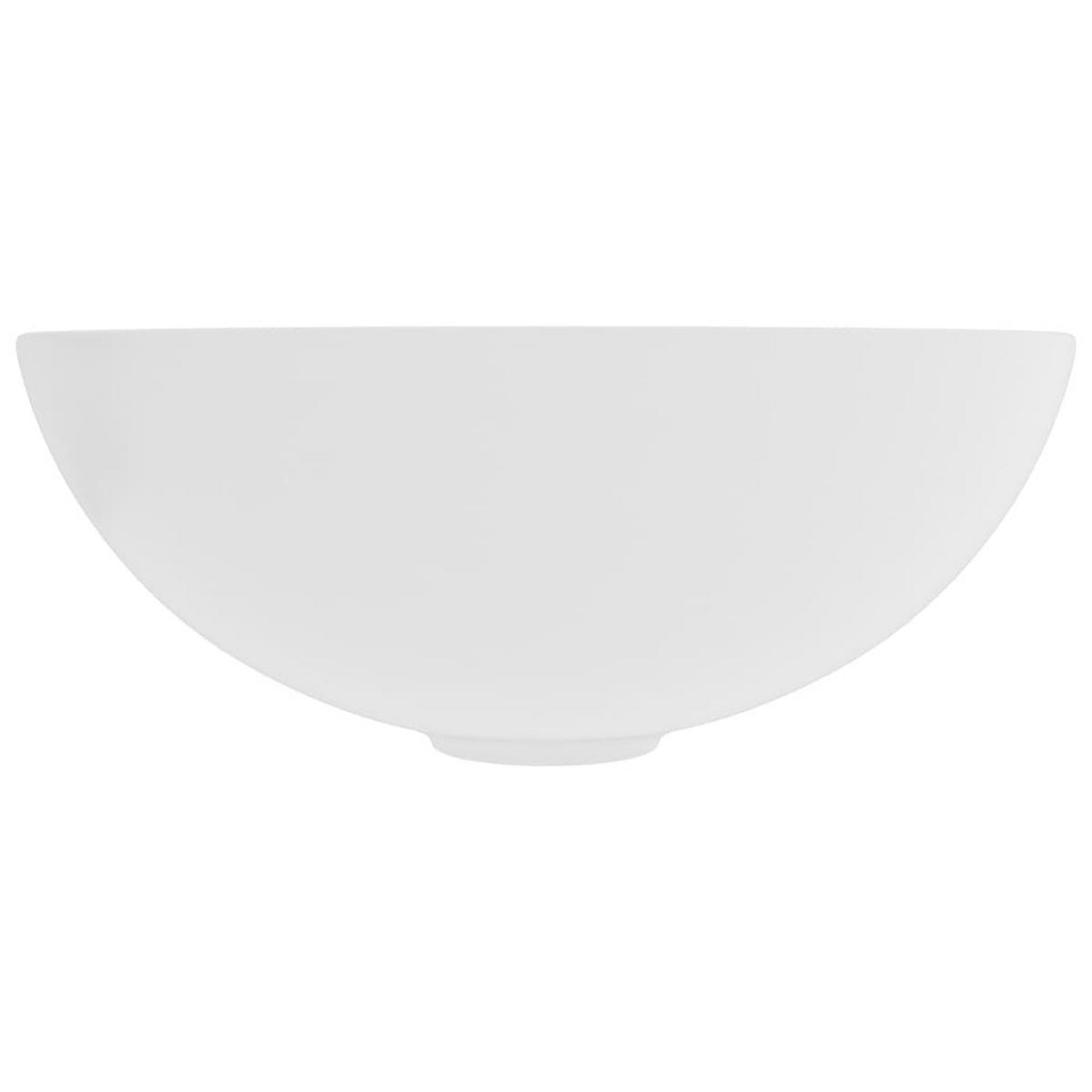WASCHBECKEN Keramik Mattweiss Rund - Weiß, Keramik (28/10/28cm) - vidaXL