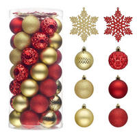WEIHNACHTSKUGELN 50-teiliges Set Rot Gold 5 cm bruchsicher - Multicolor, Kunststoff (6/6/6cm)