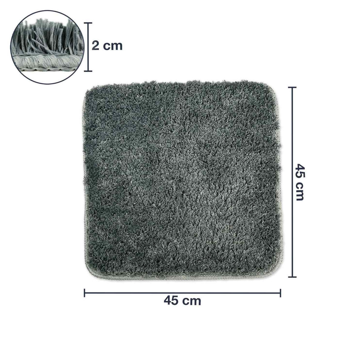 BADEMATTE Florenz - Grau, Textil (45/45cm) - WohnDirect