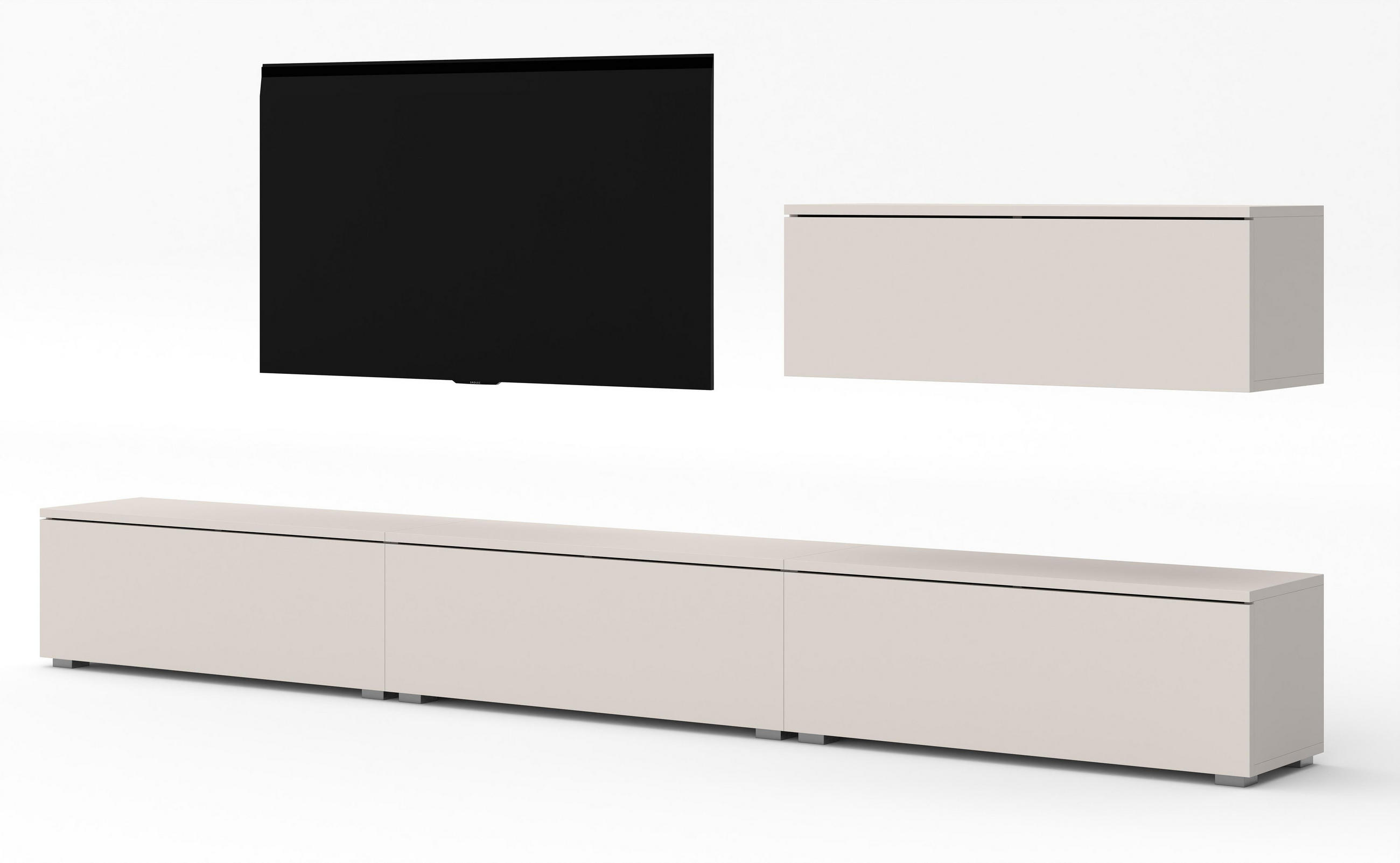 WOHNWAND Loriano IV Beige Kaschmir 300/70,5/32 cm – Hängend und Stehend - Beige, Holzwerkstoff/Kunststoff (300/70.5/32cm) - AX Living