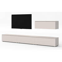 WOHNWAND Loriano IV Beige Kaschmir 300/70,5/32 cm – Hängend und Stehend - Beige, Holzwerkstoff/Kunststoff (300/70.5/32cm) - AX Living