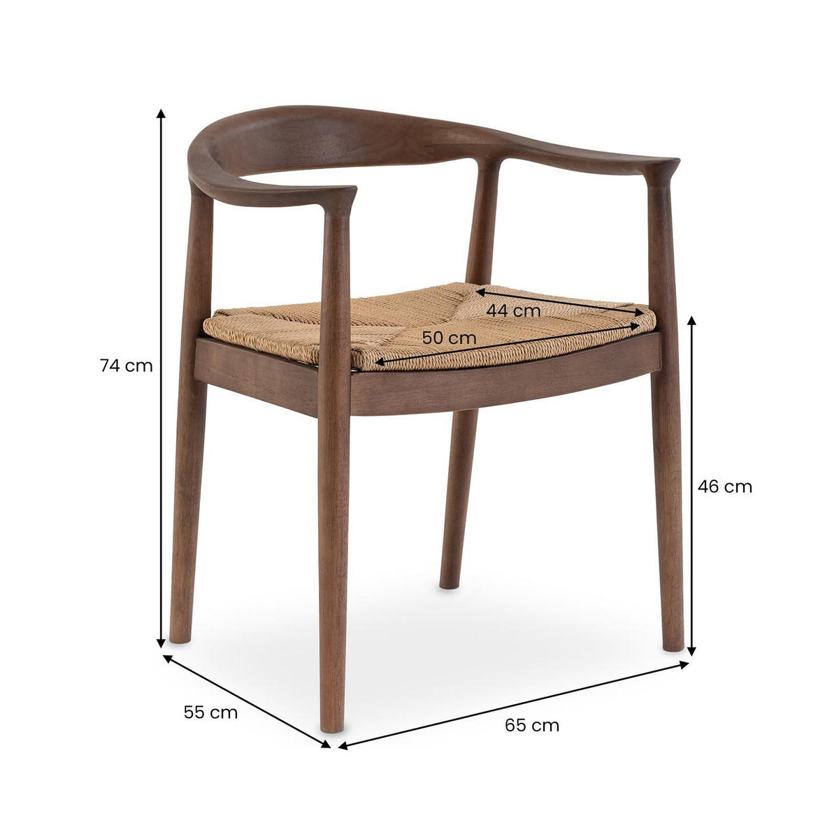 ESSZIMMERSTÜHLE TENO 2er-Set natur - Naturfarben, Holz/Textil (65/74/55cm) - IDIMEX