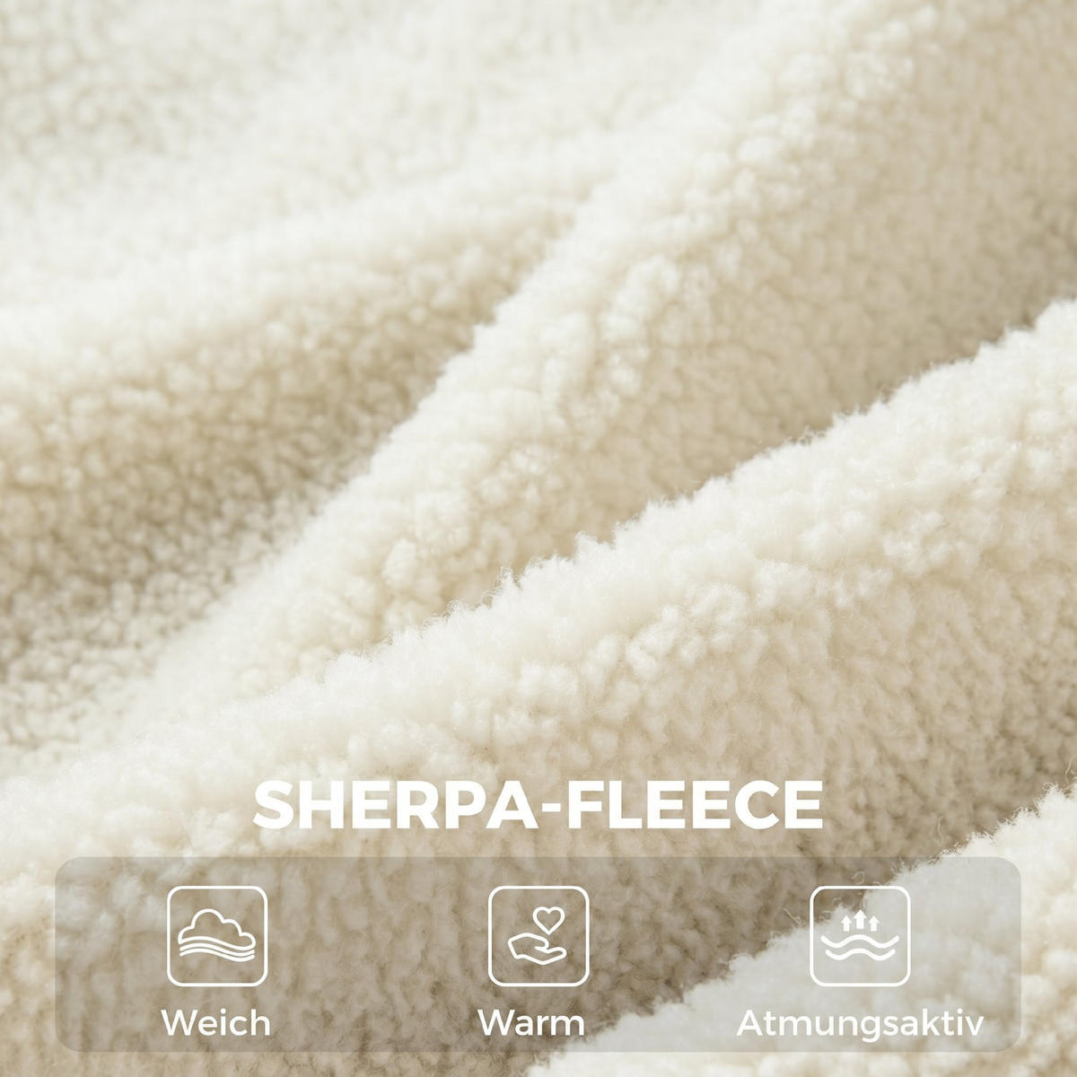 SESSEL Sherpa-Fleece Creme - Creme/Schwarz, Textil/Metall (68/78.5/69cm) - HOMCOM