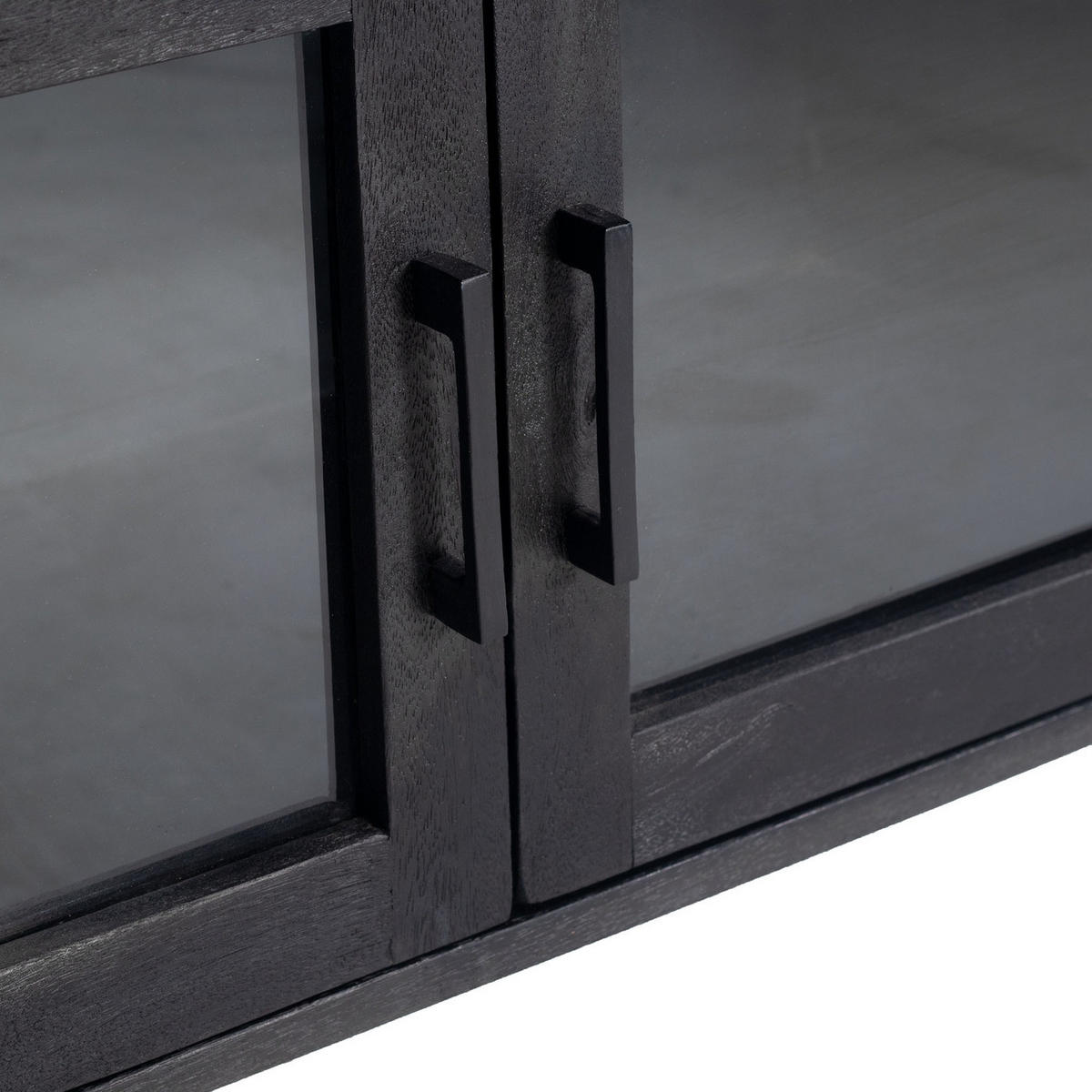TV-MÖBEL aus Holz und Metall 200cm, schwarz - Schwarz, Holz (200/53/45cm) - Giga Meubel