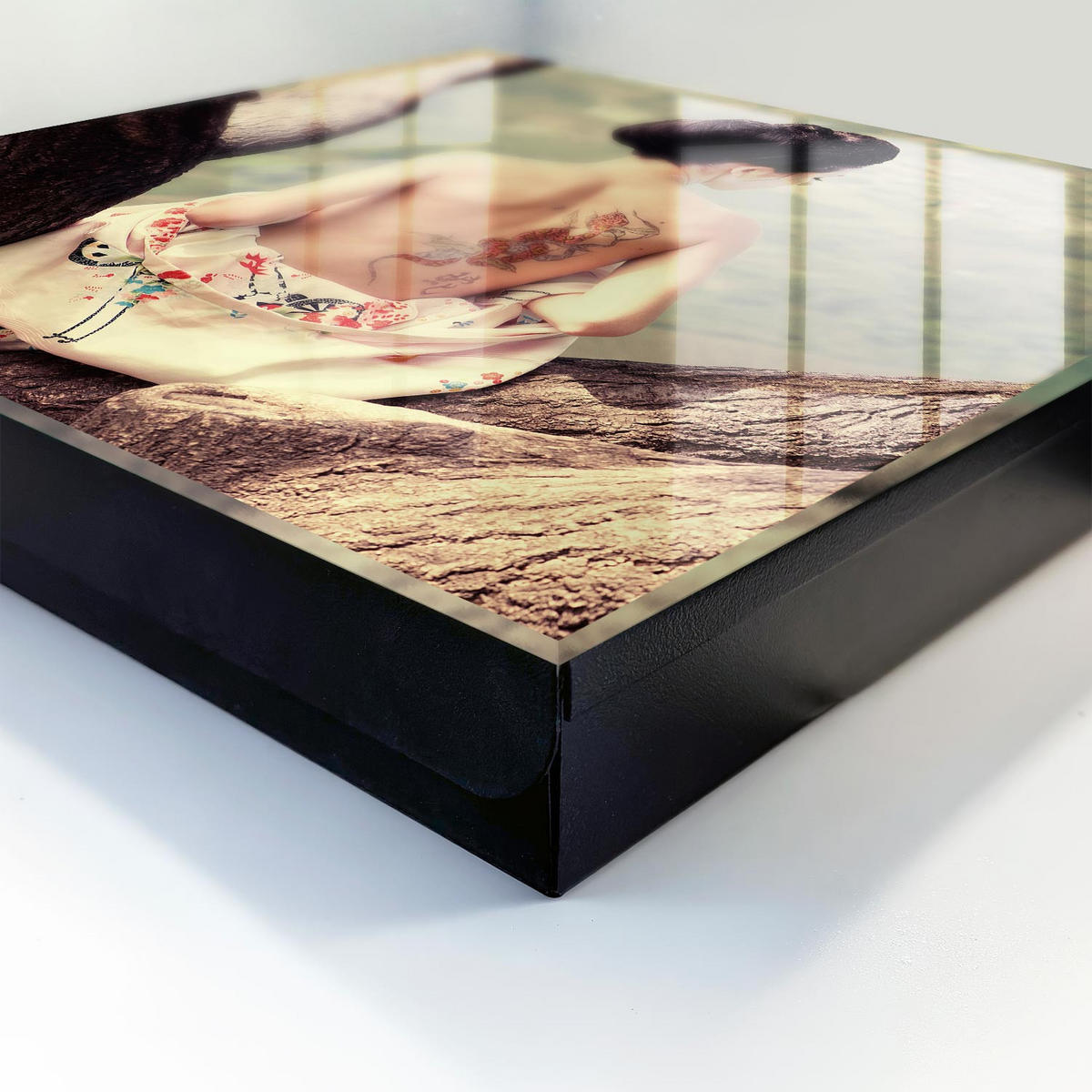 SCHLÜSSELBOX Schwarz 30x30 cm- Türöffnung nach rechts - Harmonie der Natur - Braun, Metall (30/30/5cm) - TULUP
