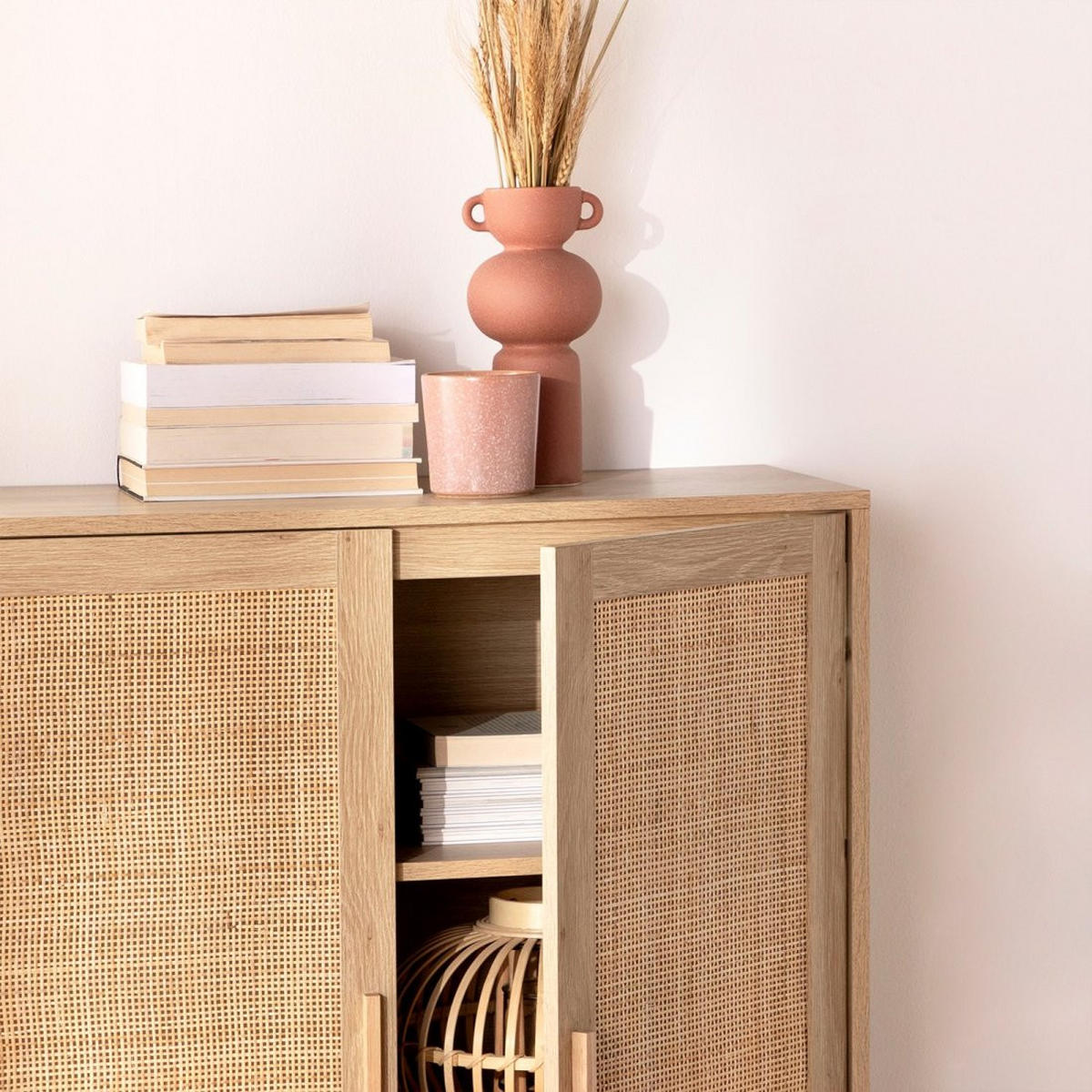 VITRINENSCHRANK DOPPELTER Tahiti Natürlich 80 cm x 110 cm - Naturfarben, Holzwerkstoff (80/110/34cm)