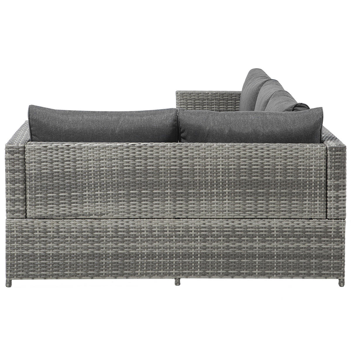 LOUNGE-SET 4-Sitzer grau Avola - Grau, Kunststoff - Beliani