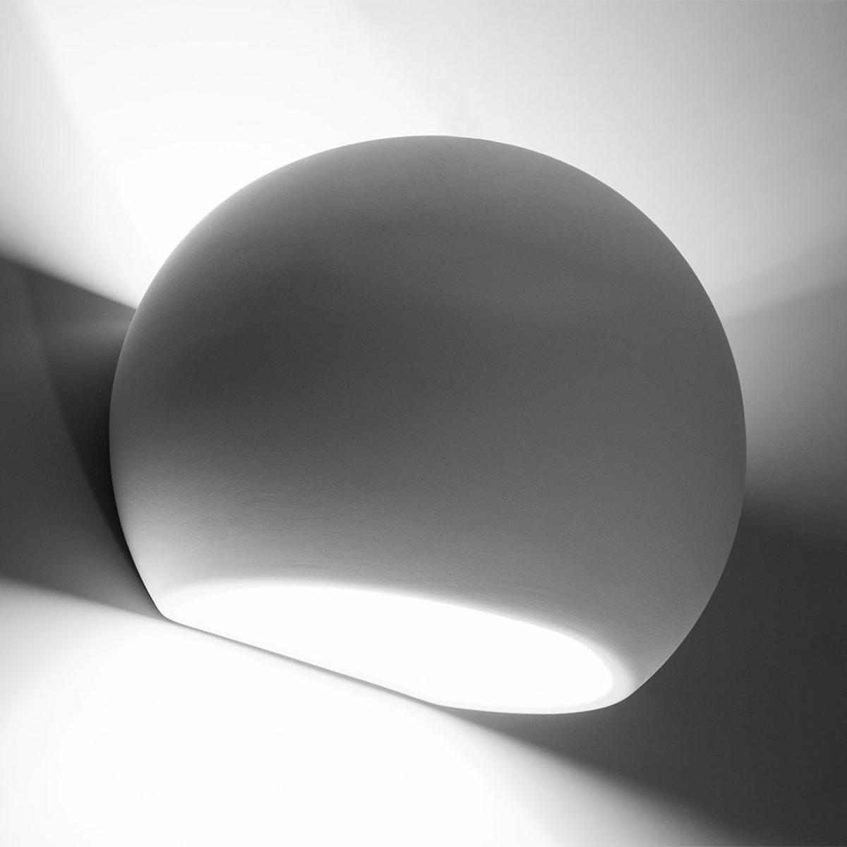 WANDLEUCHTE GLOBE Keramik Weiß - Weiß, Keramik (14/17.5/14.5cm)