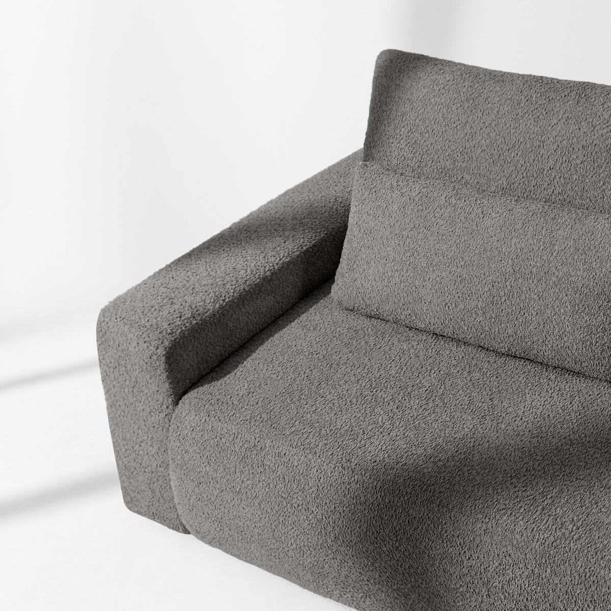 3-SITZER SCHLAFSOFA MOLLIS, Bouclé, Dunkelgrau - Dunkelgrau, Holz/Holzwerkstoff (250/93/108cm) - KONSIMO®