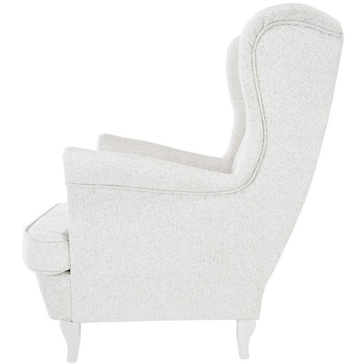 CHESTERFIELD-SESSEL Falco beige mit Weiß Holzbeinen - Beige/Weiß, Holz/Textil (82/102/92cm) - Beautysofa