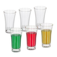 6xSCHNAPSGLAS - Transparent, Glas (0.06L) - Relaxdays