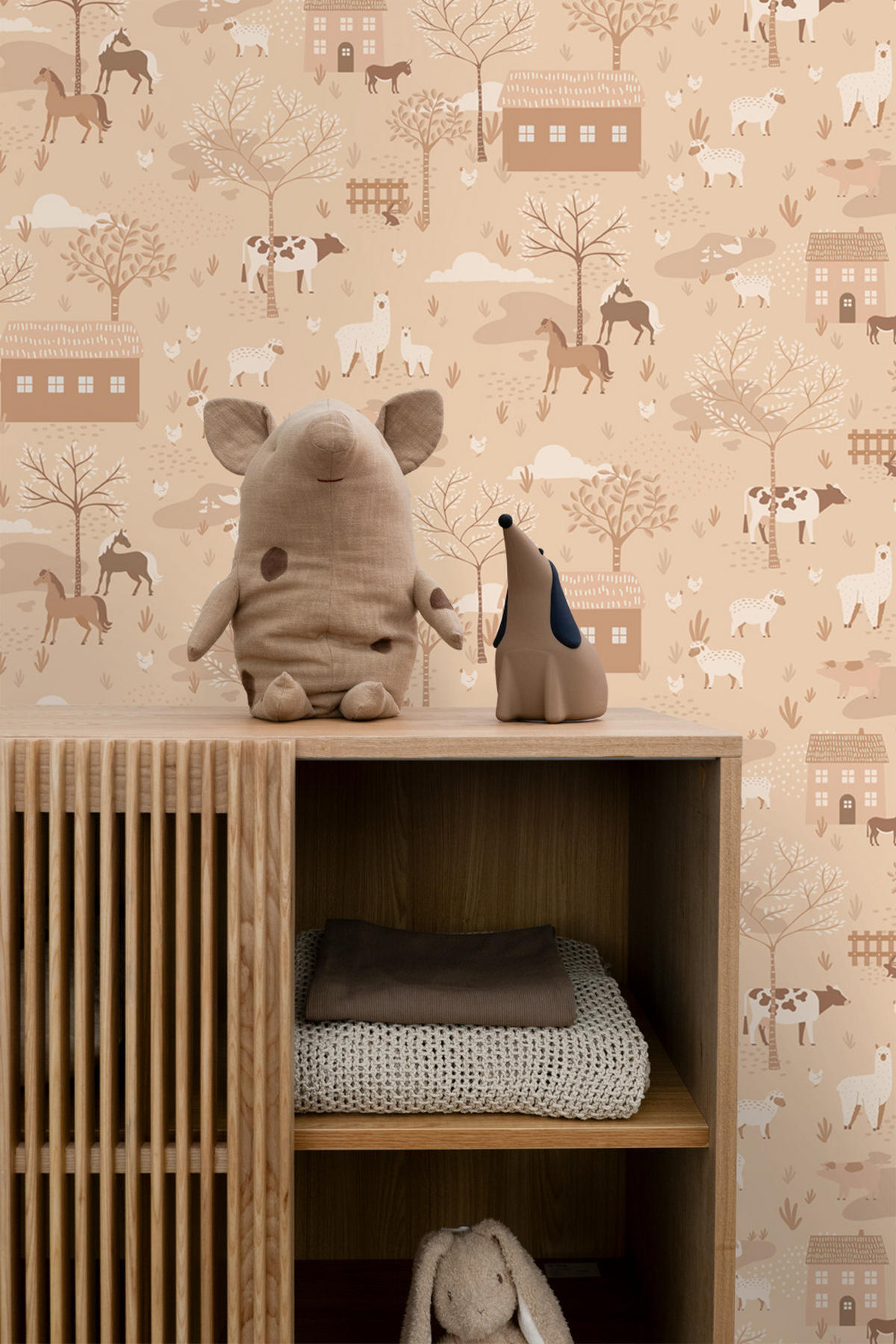 TAPETE Bauernhof 50 x 900 cm - Pink, Papier (50/0.1cm) - ESTAhome